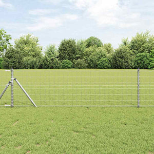 Vidaxl hek met paal zilver 0,6 x 10 m staal en pvc