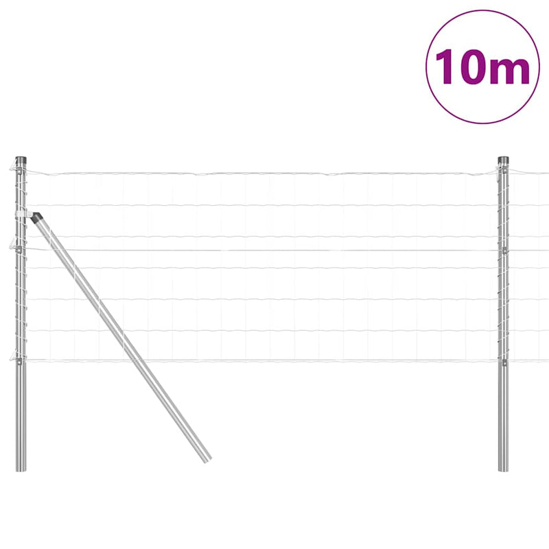 Load image into Gallery viewer, Vidaxl hek met paal zilver 0,6 x 10 m staal en pvc
