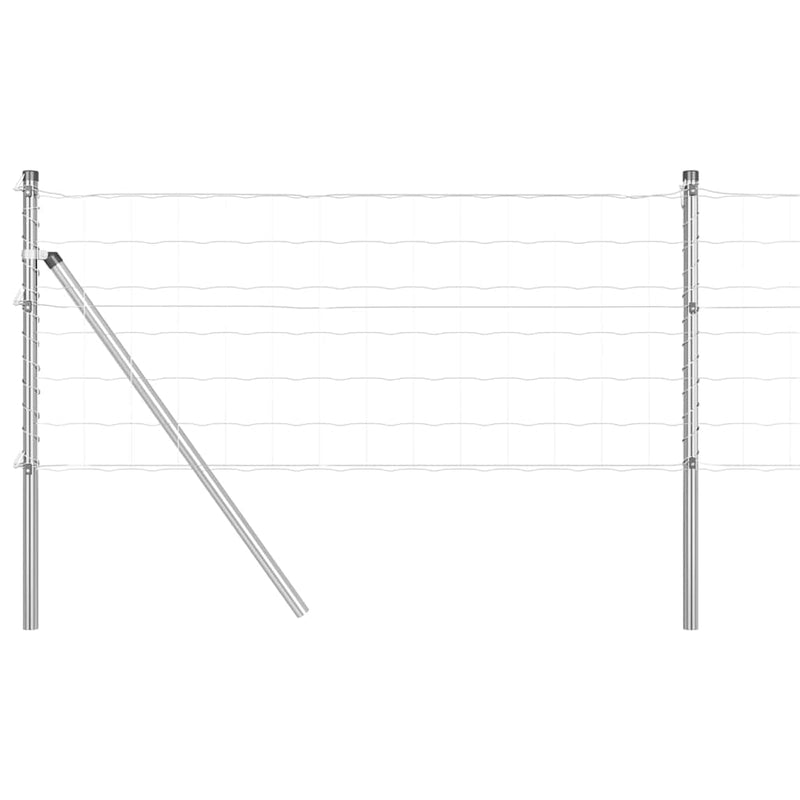 Load image into Gallery viewer, Vidaxl hek met paal zilver 0,4 x 10 m staal en pvc
