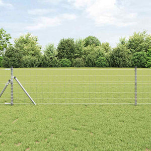 Vidaxl hek met paal zilver 0,8 x 10 m staal en pvc
