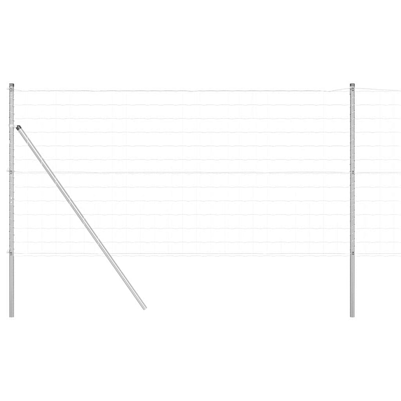 Load image into Gallery viewer, Vidaxl hek met paal zilver 1 x 10 m staal en pvc
