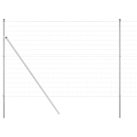 Vidaxl hek met paal zilver 1,5 x 10 m staal en pvc