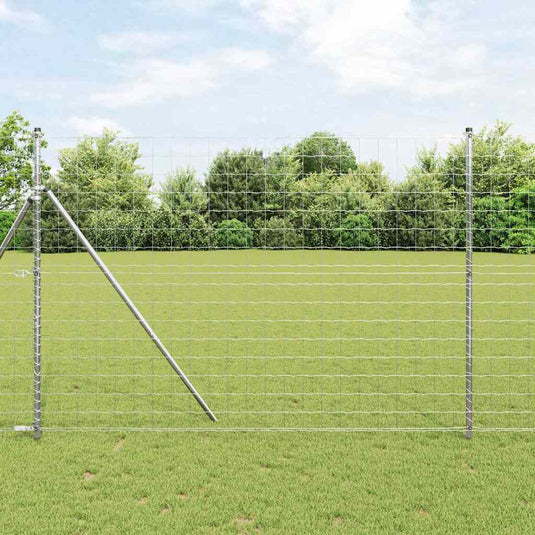 Vidaxl hek met paal zilver 1,6 x 10 m staal en pvc