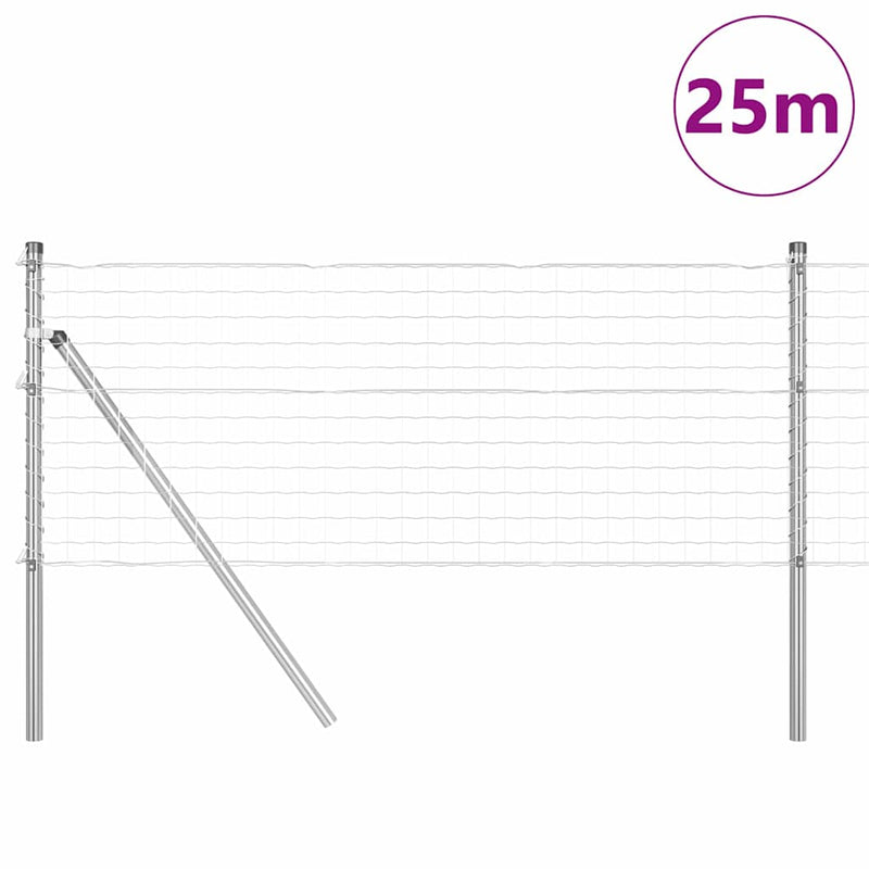 Load image into Gallery viewer, Vidaxl hek met paal grijs 0,4 x 25 m staal en pvc
