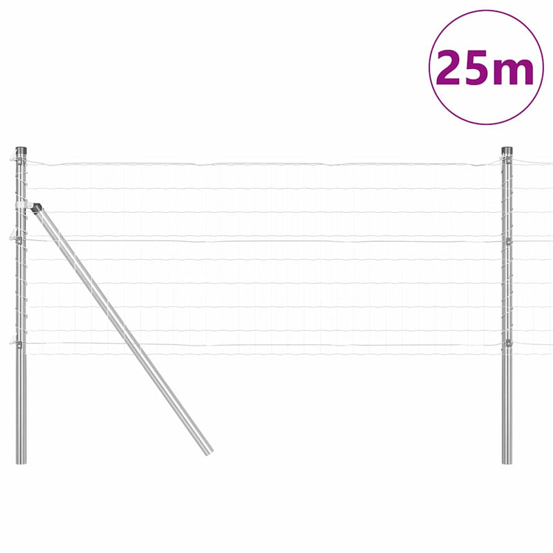 Load image into Gallery viewer, Vidaxl hek met paal zilver 0,4 x 25 m staal en pvc
