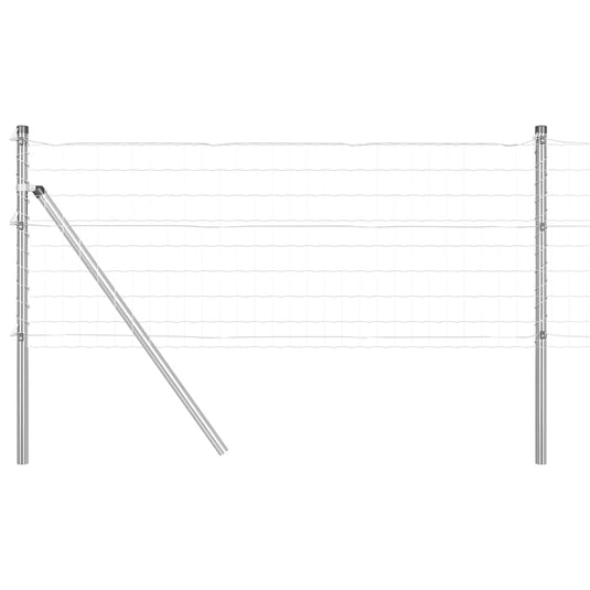 Vidaxl hek met paal zilver 0,6 x 25 m staal en pvc