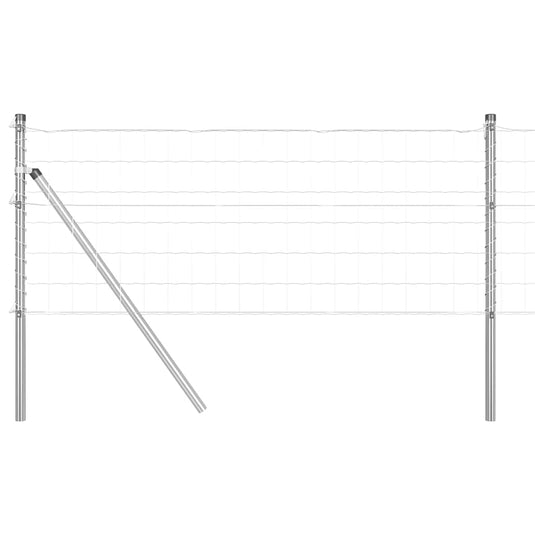 Vidaxl hek met paal zilver 0,6 x 25 m staal en pvc