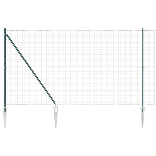 Vidaxl hek met paal groen 1,5 x 10 m staal en pvc