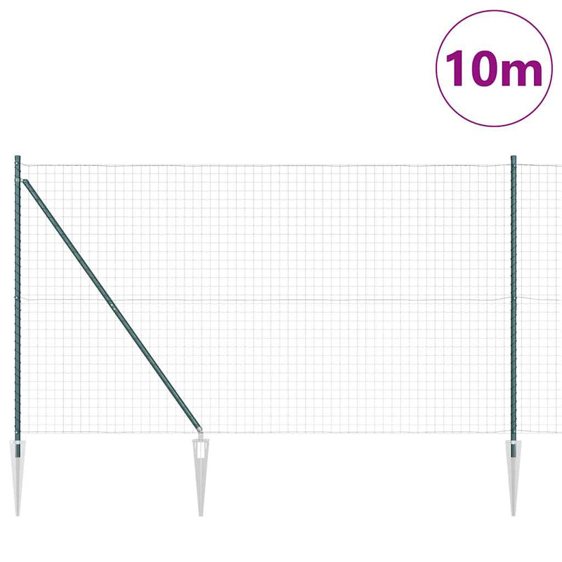 Load image into Gallery viewer, Vidaxl hek met paal groen 1,5 x 10 m staal en pvc
