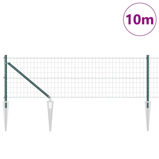 Vidaxl hek met paal groen 0,6 x 10 m staal en pvc
