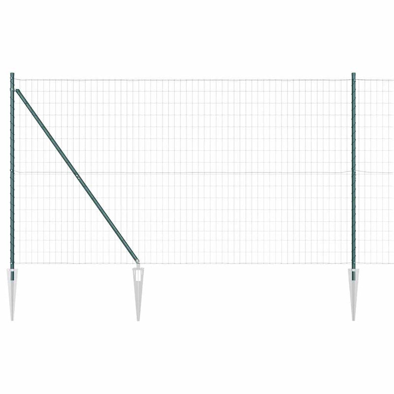 Load image into Gallery viewer, Vidaxl hek met paal groen 1,5 x 10 m staal en pvc
