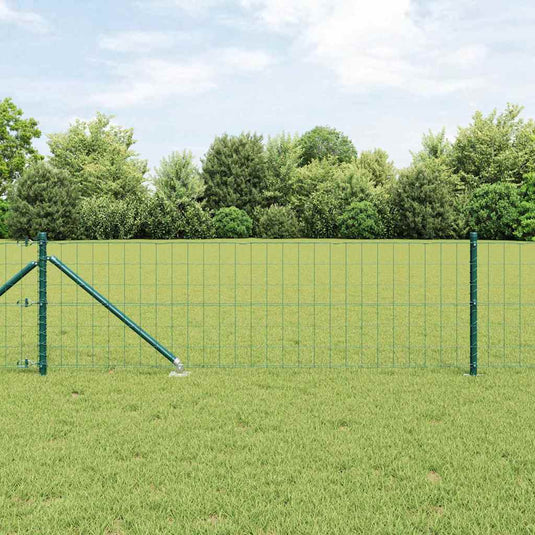 Vidaxl hek met paal groen 0,4 x 10 m staal en pvc