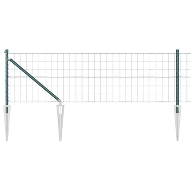 Vidaxl hek met paal groen 0,4 x 10 m staal en pvc