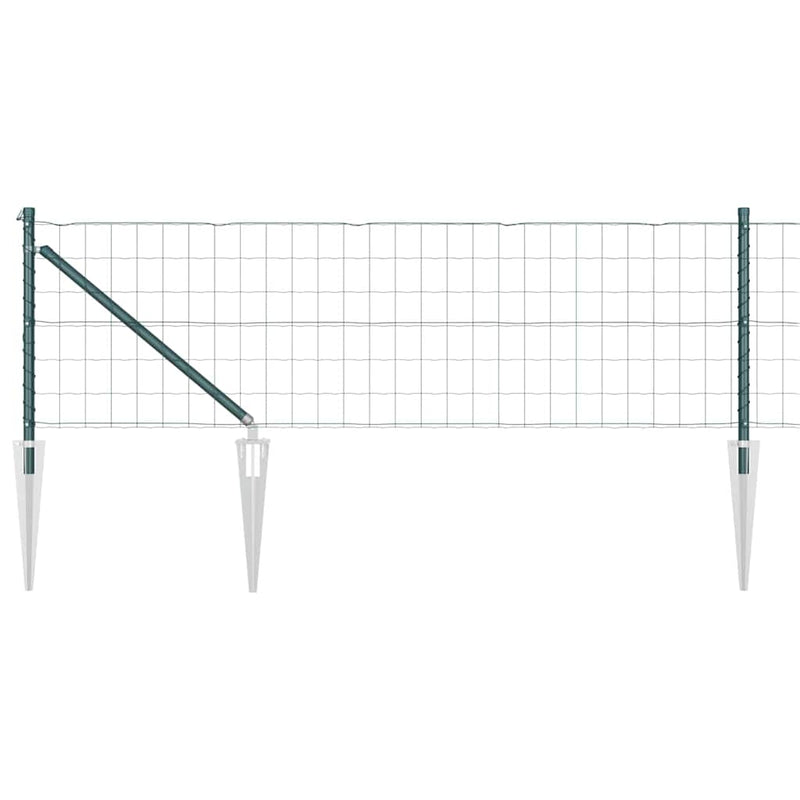 Load image into Gallery viewer, Vidaxl hek met paal groen 0,4 x 10 m staal en pvc
