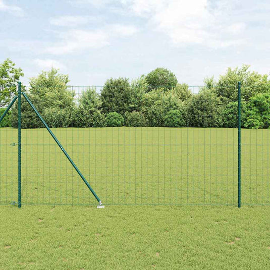 Vidaxl hek met paal groen 1,6 x 10 m staal en pvc