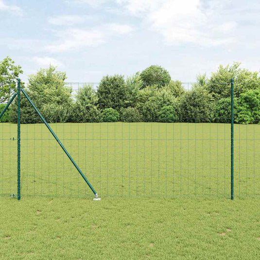 Vidaxl hek met paal groen 1,5 x 10 m staal