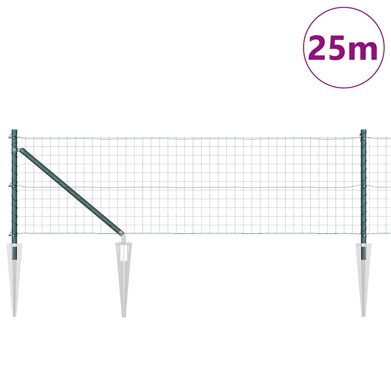 Load image into Gallery viewer, Vidaxl hek met paal groen 0,4 x 25 m staal en pvc
