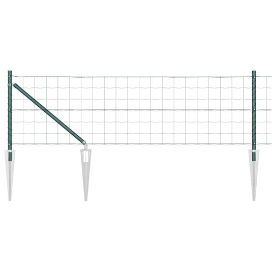 Vidaxl hek met paal groen 0,6 x 25 m staal en pvc