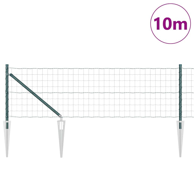 Load image into Gallery viewer, Vidaxl hek met paal groen 0,4 x 10 m staal en pvc
