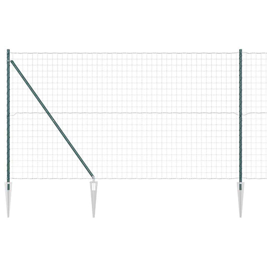 Vidaxl hek met paal groen 1,6 x 10 m staal en pvc