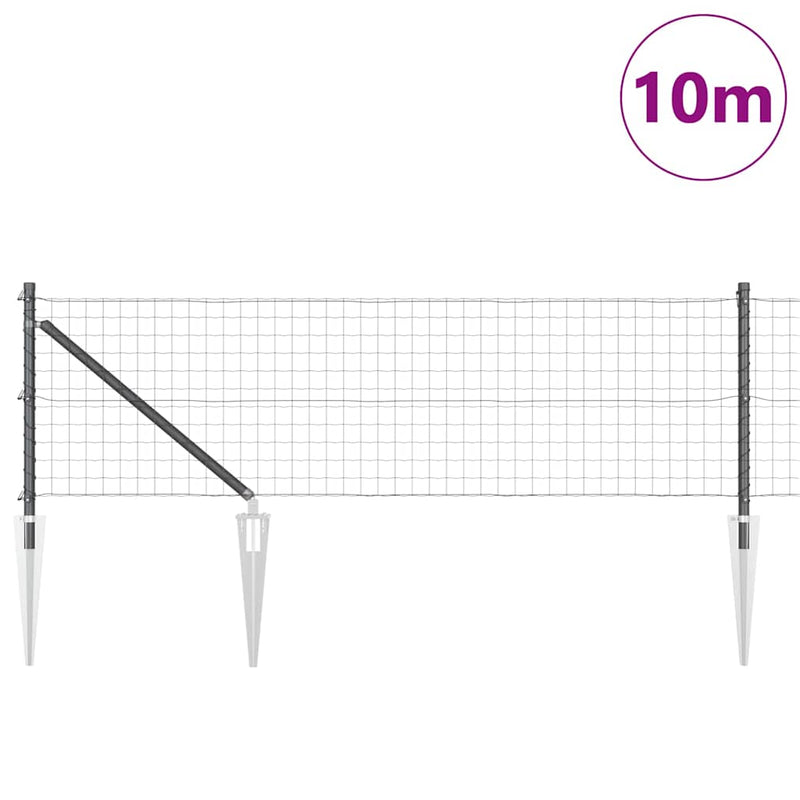 Load image into Gallery viewer, Vidaxl hek met paal grijs 0,4 x 10 m staal en pvc
