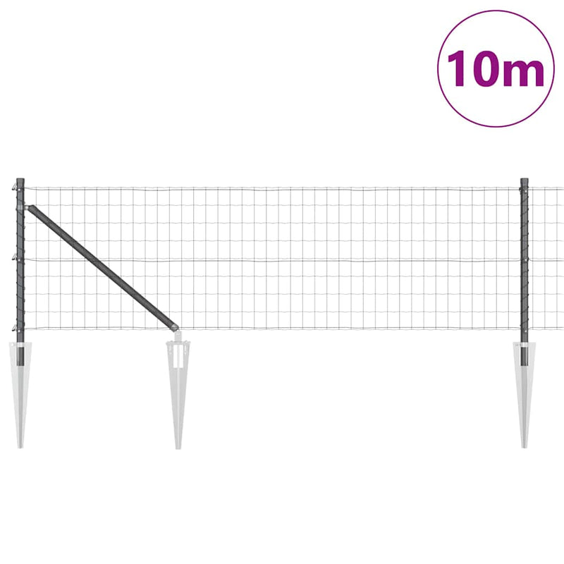Load image into Gallery viewer, Vidaxl hek met paal grijs 0,6 x 10 m staal en pvc
