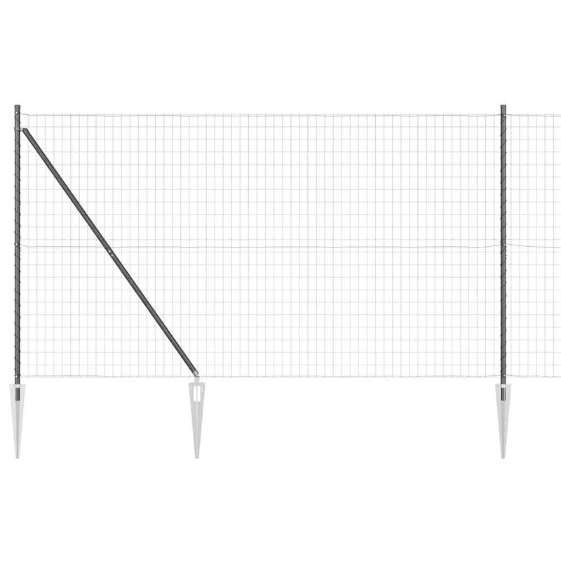 Load image into Gallery viewer, Vidaxl hek met paal grijs 1,5 x 10 m staal en pvc

