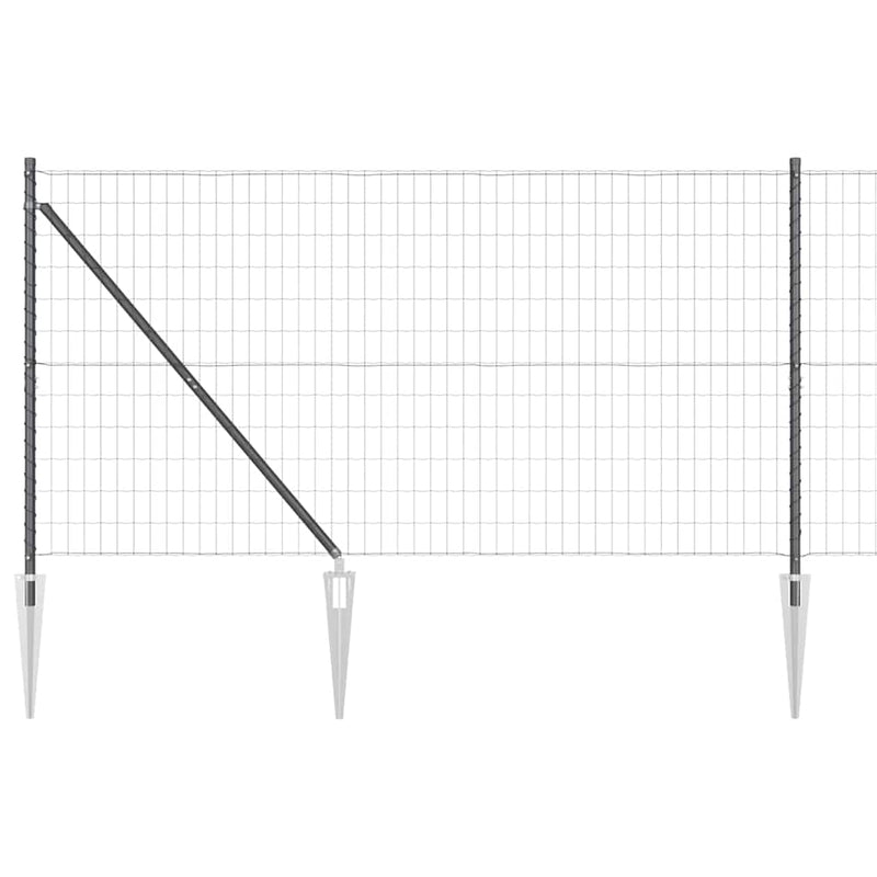 Load image into Gallery viewer, Vidaxl hek met paal grijs 1,4 x 10 m staal en pvc
