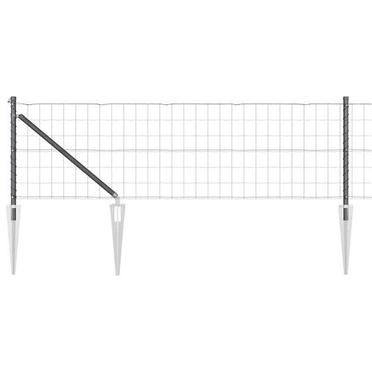 Vidaxl hek met paal grijs 0,4 x 10 m staal en pvc