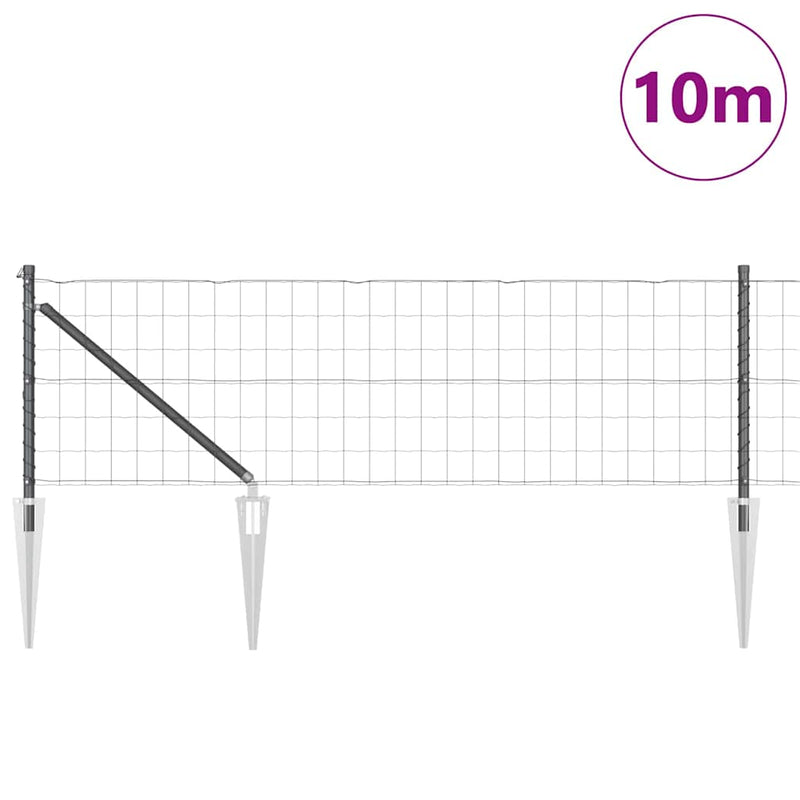 Load image into Gallery viewer, Vidaxl hek met paal grijs 0,4 x 10 m staal en pvc
