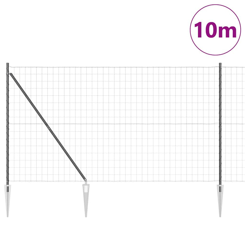 Load image into Gallery viewer, Vidaxl hek met paal grijs 1,5 x 10 m staal en pvc
