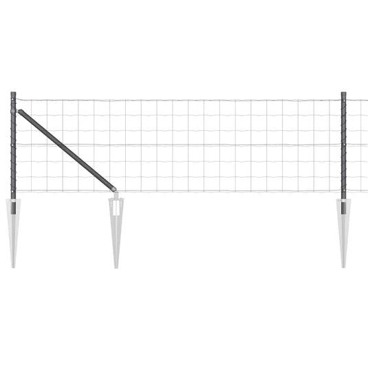 Vidaxl hek met paal grijs 0,6 x 10 m staal en pvc
