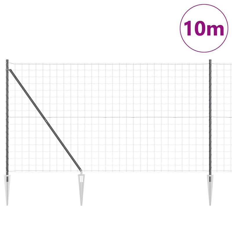 Load image into Gallery viewer, Vidaxl hek met paal grijs 1,6 x 10 m staal en pvc
