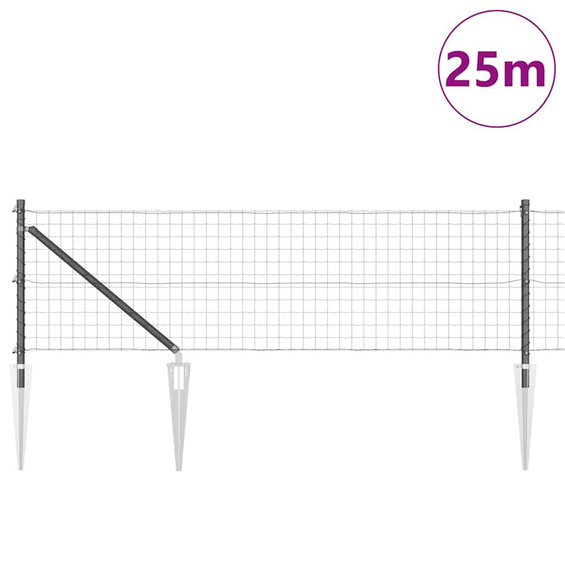 Afbeelding laden in galerijviewer, Vidaxl hek met paal grijs 0,4 x 25 m staal en pvc

