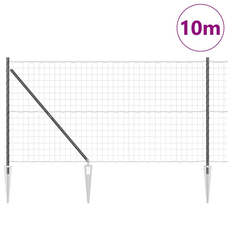 Load image into Gallery viewer, Vidaxl hek met paal grijs 1,2 x 10 m staal
