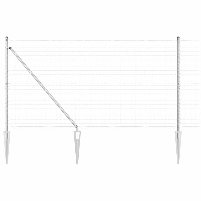 Load image into Gallery viewer, Vidaxl hek met paal zilver 1,2 x 10 m staal
