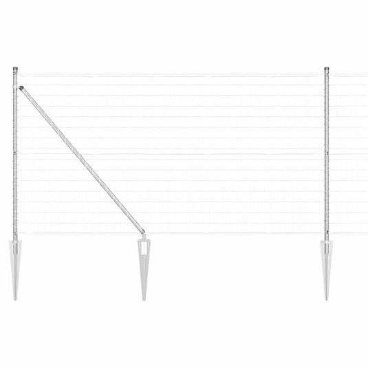 Vidaxl hek met paal zilver 1 x 10 m staal