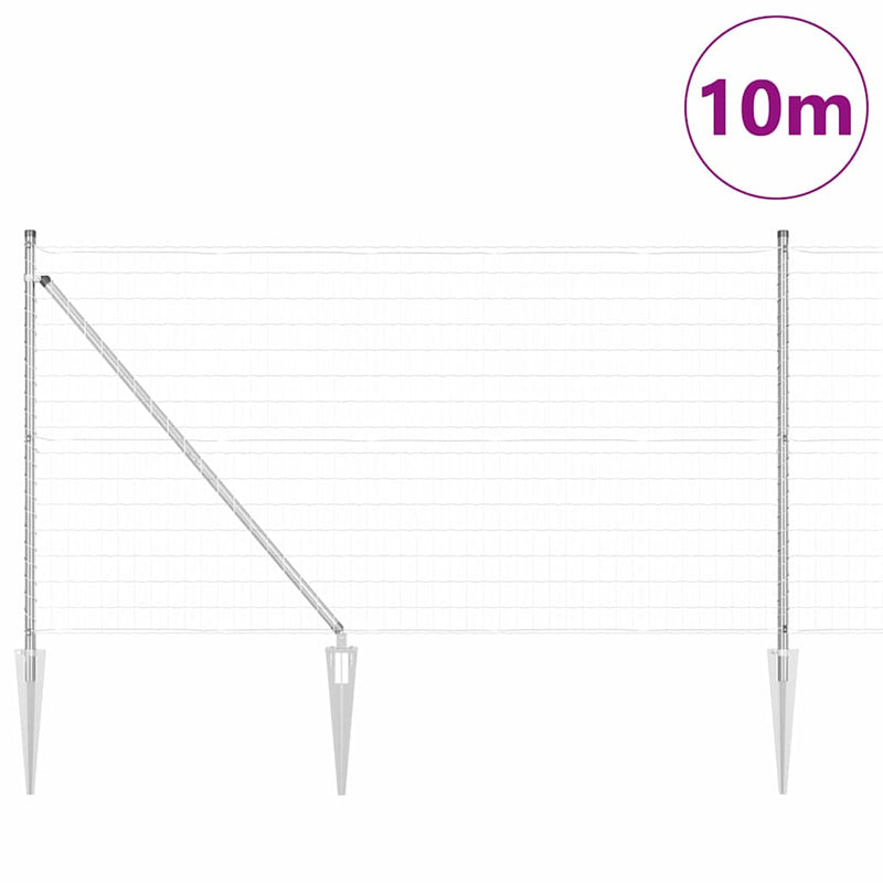 Load image into Gallery viewer, Vidaxl hek met paal zilver 1 x 10 m staal
