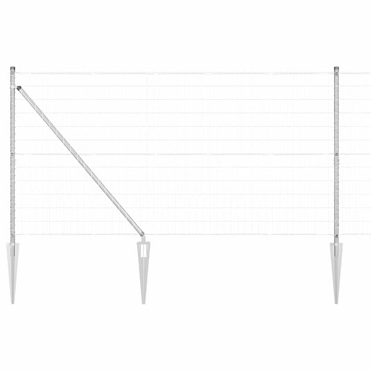 Vidaxl hek met paal zilver 1,4 x 10 m staal