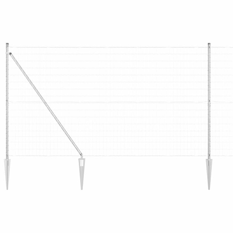 Load image into Gallery viewer, Vidaxl hek met paal zilver 1,5 x 10 m staal
