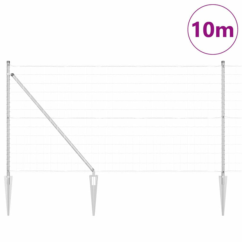 Load image into Gallery viewer, Vidaxl hek met paal zilver 1 x 10 m staal
