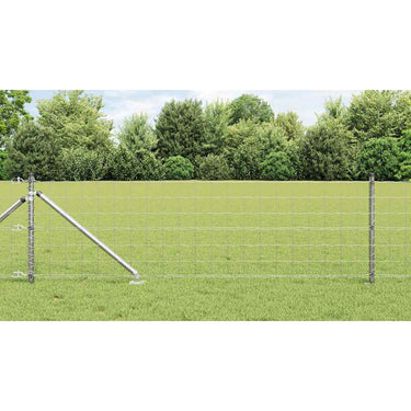Vidaxl hek met paal zilver 0,4 x 10 m staal