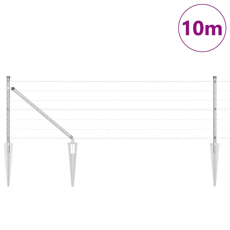 Load image into Gallery viewer, Vidaxl hek met paal zilver 0,4 x 10 m staal
