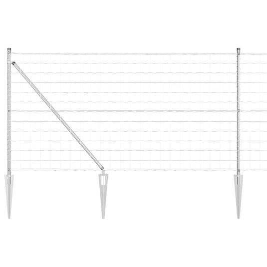 Vidaxl hek met paal zilver 0,8 x 10 m staal