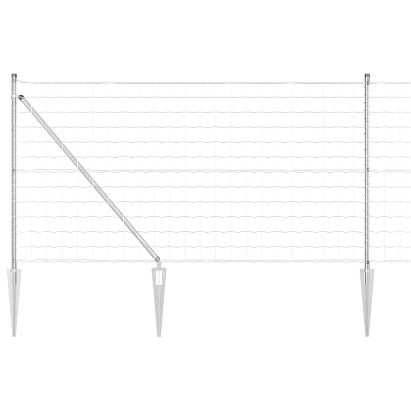 Load image into Gallery viewer, Vidaxl hek met paal zilver 1 x 10 m staal
