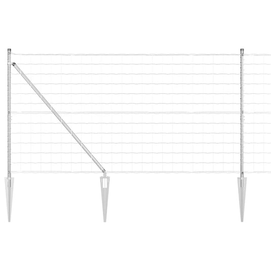 Vidaxl hek met paal zilver 1,4 x 10 m staal