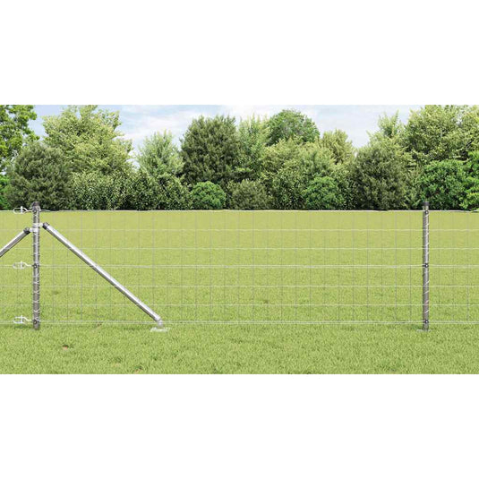 Vidaxl hek met paal zilver 0,4 x 25 m staal