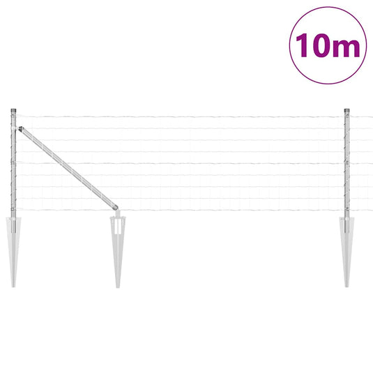 Vidaxl hek met paal zilver 0,4 x 10 m staal