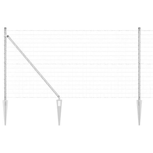 Vidaxl hek met paal zilver 1 x 10 m staal