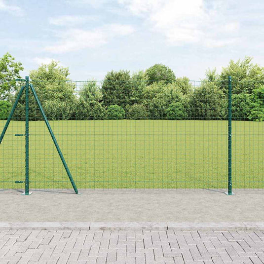 Vidaxl hecke met palen groen 1.2 x 10 m staal